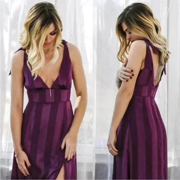 Mulberry Maxi Asymmetric Dress - Picture 4 of 10